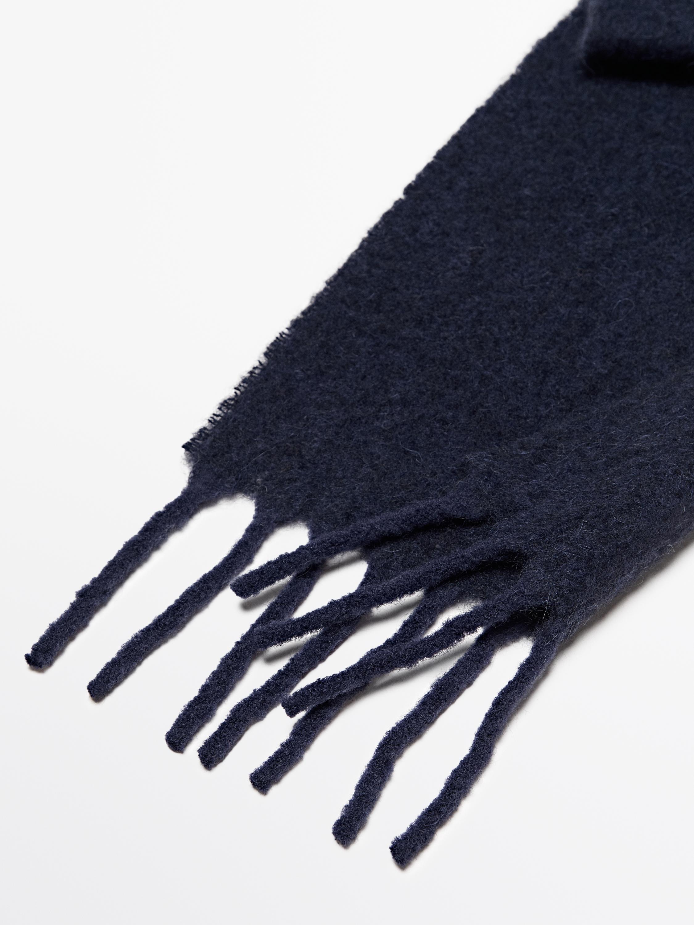 Écharpe à franges laine et alpaga